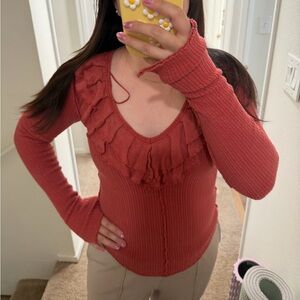 NWOT free people waffle long sleeve tee S